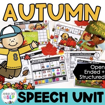 Speech Therapy Fall Activities & Worksheets for October   November