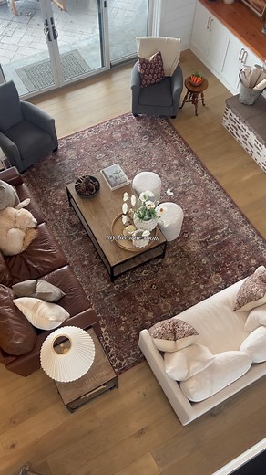 Dream great room! ✨🤍🏡 🧱 🔥 I LOVED designing this space! Now I love decorating for all of the seasons and holidays, and changing it up with decor and new pieces every now and then! Hope y’all have an amazing week! 🥰 #amilesdesign #theidahofarmhouse #livingroom #livingroomdecor #twostorygreatroom #greatroom #dreamhome #homeinspo #livingroomdesign #livingroomideas | living room | two story great room | living room inspo | living room design | farmhouse | home inspo | new build | dream home | e