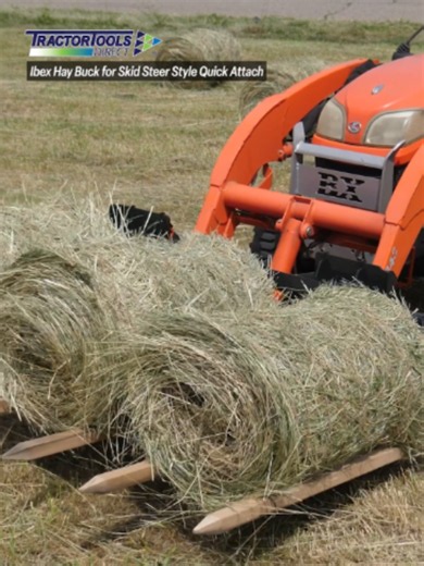 Introducing the newest addition to the Ibex lineup: the Hay Buck! 📷 Moving mini round bales just got easier. Designed for skid steer style quick attach loaders, the Hay Buck lets you scoop, lift, and move multiple bales right from the field without the back-breaking work. Built in the USA with a reinforced steel frame and lightweight red oak tines, it’s a simple, practical solution for small farms and compact tractor owners looking to make hay handling easier. https://tractortoolsdirect.com/ibe