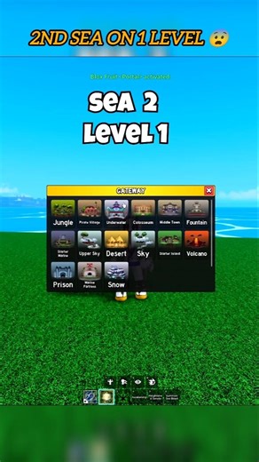 Impossible? 2nd Sea at Level 1 😈 | Blox Fruits #shorts #bloxfruits