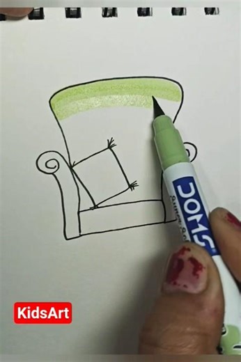 Drawing of a COUCH| simple drawings for kids|#art #simpledrawing #shorts #reels