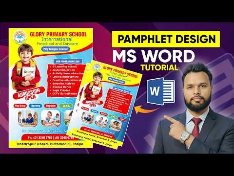 Admission Open Pamphlet Design in MS Word | School College Flyer Design Hindi Tutorial 2026