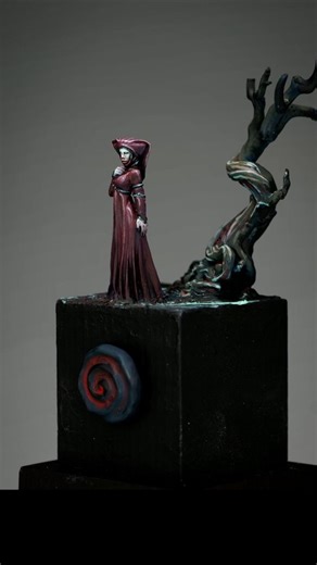 A fragile Vampire Lady that I painted earlier this year while I was teaching my Advanced Workshop in Norway to a large, lovely group of students this Summer. It is always lovely to paint alongside a weekend workshop, even when Norway is too hot. Just a simple project that helped to explain so much more. Sculpt: @hasslefree.miniatures For Sale via www.romanlappat.com/shop More insight and process explanations via my Patreon. Come join and learn with me. Links in profile. #warhammer #vampire #warh