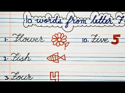 ✨ 10 Words Starting with Letter F in Cursive Handwriting ✍️ | Letter F words with Pictures 🖼️
