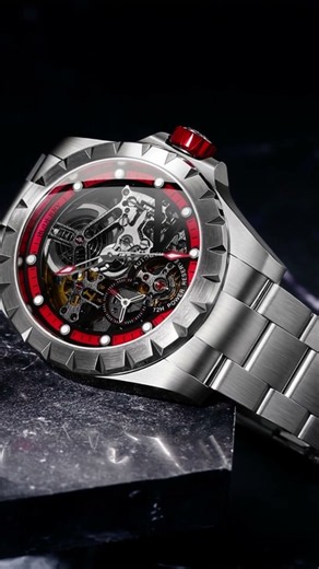 Boderry Windmill — skeleton automatic, red dial
