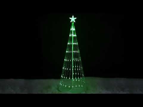 Green LED Lighted Show Cone Christmas Tree - NORTHLIGHT ZG15646