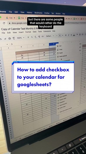How to Add Checkbox to Your Calendar for Google Sheets
