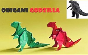 【Madiyar Origami】哥斯拉折纸教程An Easy Origami Godzilla_哔哩哔哩_bilibili