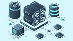 Download Isometric blockchain animation. Isometric cryptocurrency. Platform creation of digital currency. Big data technology in isometric. 4K animated in isometric style for free