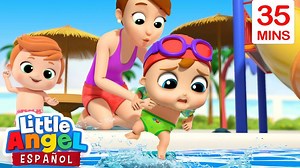 8.3M views · 82K reactions | Bebé Juan quiere aprender a nadar solito y con la ayuda de su familia y de la canción infantil de la piscina va a lograrlo. Pronto estará saltando, flotando y sumergiéndose en la piscina y la pasará muy feliz. Tú también puedes hacerlo con la ayuda de tus papás o un adulto responsable. ¡Aprende y disfruta con todos nuestros divertidos videos para niños en 3D! | Little Angel - Español | Facebook