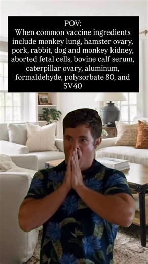 Allison Sadler on Instagram: "Most people have no idea what’s actually in a vaccine. They’ve been led to believe it’s just a little saline and a “dead virus” that magically teaches the immune system how to fight disease. But the reality is far from that.. Common vaccine ingredients... FRHL: Fetal Rhesus Monkey Lung CHO: Chinese Hamster Ovary PK-15: Pork Kidney RK-13: Rabbit Kidney MDCK: Madin Darby Canine Kidney VERO: African Green Monkey Kidney HEK-293: Human Embryo Kidney MRC-5: Human Lung WI-