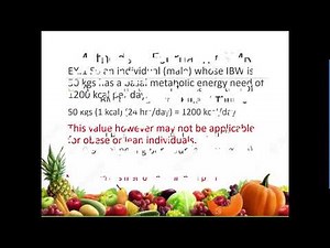 Dietary Computation TER, FEL and Sample Menu