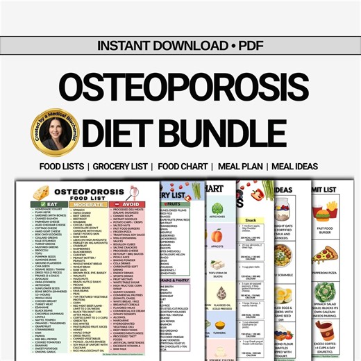 Osteoporosis Diet Bundle, Osteopenia Food List & Meal Plan PDF – High Calcium Diet Guide, Bone Health Chart - Etsy