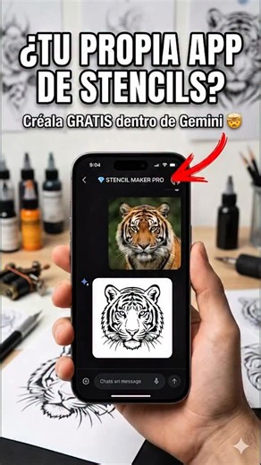 Altalcurnia on Instagram: "¿Tu propia App de Stencils GRATIS? 🤯💉 ¡Olvídate de pagar suscripciones o usar filtros complicados! Hoy te enseño cómo configuré a Google Gemini para que se convierta en mi creador personal de Stencils. 👇 Usando la función de “Gems” (Gemas), puedes programar a la IA con una sola instrucción para que convierta cualquier diseño en líneas perfectas para tatuar. Sin saber programar y en menos de 1 minuto. 🚀 En este vídeo te muestro el paso a paso. 💬 Comenta la palabra 