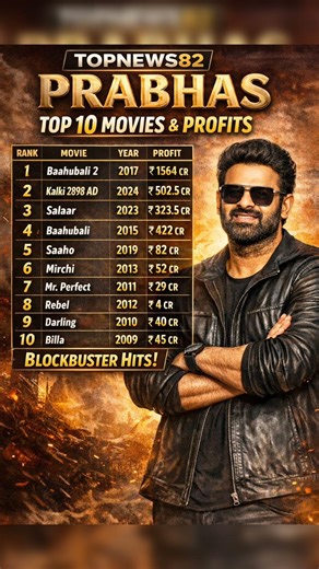 Prabhas Biggest Blockbuster Movies 💥Top 10 Box Office Profits | Records & Hits#Prabhas#PrabhasMovies