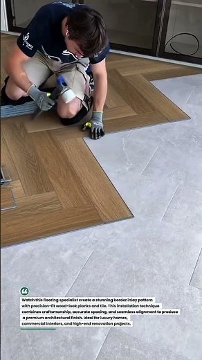 Perfect Border Inlay Flooring Installation That Looks Seamless!#Flooring #TileDesign #HomeRenovation