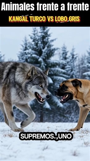 Kangal Turco vs Lobo Gris🤔quién crees que es el ganador?#lobo #kangal #ia