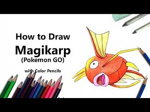 How to Draw a Magikarp from Pokemon GO with Color Pencils [Time Lapse]
