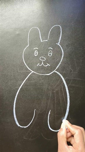 how to draw cute rabbit with help hand @ #art #drawing 👍🙏..