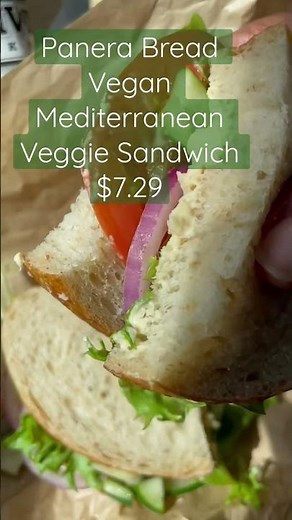 Panera Bread Vegan Mediterranean Veggie Sandwich #panerabread #vegan #mediterranean
