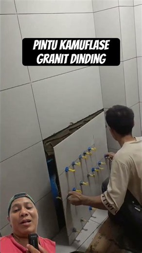 Granite wall cladding as a hidden door #shorts #diy #craft #carpentry #construction