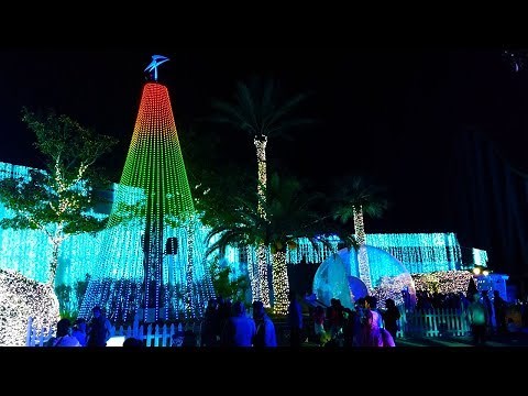 2018 SeaWorld Animated Light Show Tree