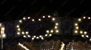 County fair fairground merry-go-round at night