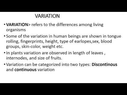 GENETICS CONTINUOUS AND DISCONTINUOUS VARIATION