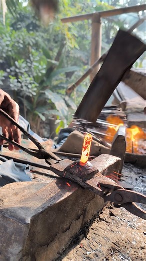 Primitive Blacksmith Forging Heated Steel | Relaxing Craft Video [part40] #blacksmith #nail