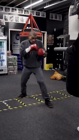 Conor Benn working focus mitts like a man possessed
