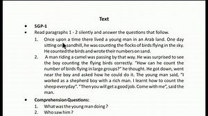 'MATH MAGIC' Class 8 English Stories Past and present SGP 1 with questions answer discussion