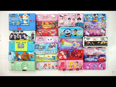 special unicorn stationery collection 😁 geometry,hello kitty,pencil box,sharpener,eraser,pouch