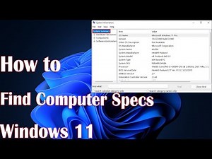 How To Find Computer Specs on Windows 11