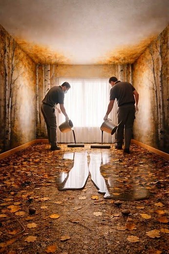 Cozy Reading Room Makeover: Forest Wall Mural + Mirror-Shiny Epoxy Flooring