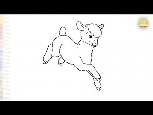 Cute Lamb running drawing easy | Art tutorial | How to draw A Lamb step by step | #artjanag