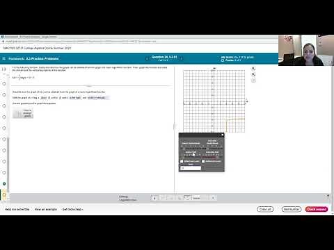 Graphing Logarithm Functions in Pearson's MyLab & Mastering