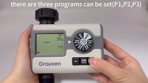 Grouven Programmable Garden Sprinkler Timer – Digital Hose Faucet Watering Controller with Brass Inlet, Rain Delay & Manual Mode – Automatic Irrigation System for Lawn & Outdoor Plants