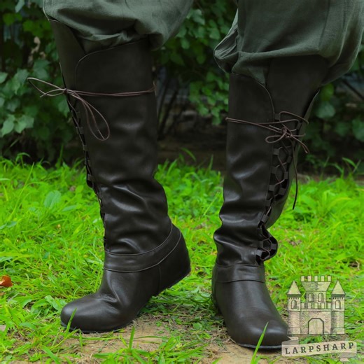 Medieval Renaissance PU Leather Boots: LARP Cosplay Knight Shoes - Etsy