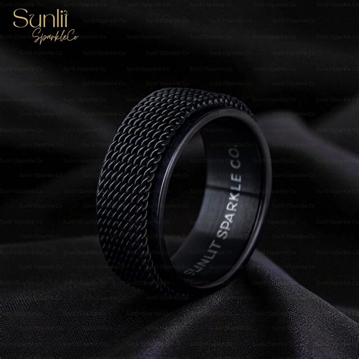 Stress Relief Chain Mesh Ring, Rotatable Fidget Ring, Minimalist Spinning Jewelry, Anti Anxiety Spinner Ring, Meditation Ring Gift Idea - Etsy