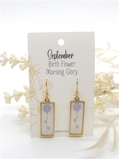 Morning Glory September Birth Flower Earrings: Bridesmaid Jewelry Gift, Silver & Gold Plated - Etsy