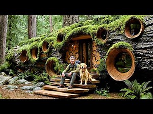 I Built a Warm Secret House Under a Massive Fallen Tree Root