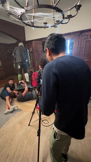 Film Production Behind the Scenes: Team Work on Movie Set