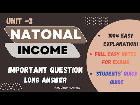 PART - 2 Indian Economics Unit 3 | National Income | BCom 1st Year Semester 2| LONG ANSWER FOR EXAM