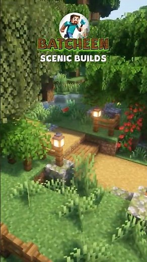 Minecraft Scenic Pathway – Peaceful Nature Build 🌿 #Shorts