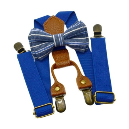 Runquan Kids Suspender and Bow Tie Tuxedo Suspender for Boys Girls Children Trousers Blue - Walmart.ca