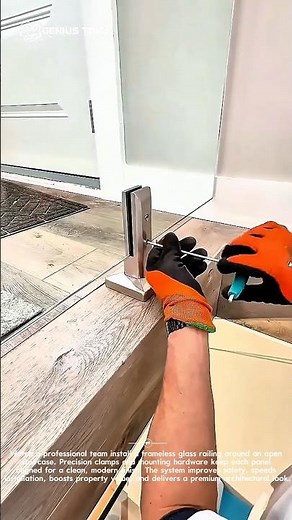 This Glass Railing Wins #ConstructionTok #HomeImprovement #SatisfyingBuild