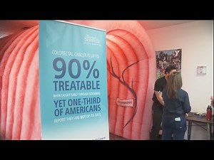 13-foot inflatable colon on display: Colon Cancer Awareness Month