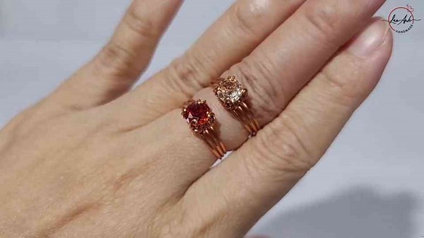 How to make prong ring _ faceted gemstones _ easy DIY jewelry with wire 1050