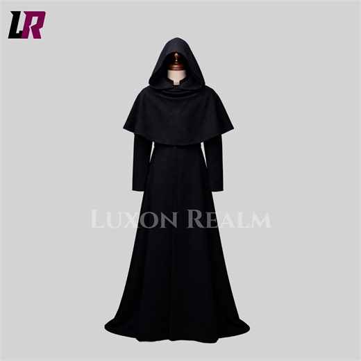 Black Hooded Clergy Robe for Men, Custom Monk Habit Cassock, Religious Church Garment for Priest, Monastic Order & Sacred Wear - Etsy