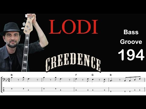 LODI (Creedence) How to Play Bass Groove Cover with Score & Tab Lesson